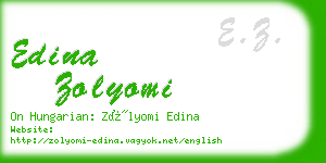 edina zolyomi business card